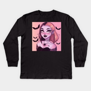 Vampire Girl Kids Long Sleeve T-Shirt